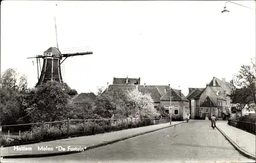 Ak Hattem Gelderland Niederlande, Windmühle De Fortvin