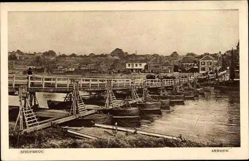 Ak Arnhem Gelderland Niederlande, Schiffbrücke