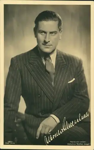 Ak Schauspieler Albrecht Schoenhals, Portrait