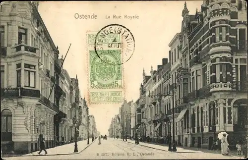 Ak Oostende Ostende Westflandern, La Rue Royale