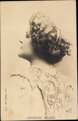 Ak Schauspielerin Germaine Gallois, Portrait, Reutlinger