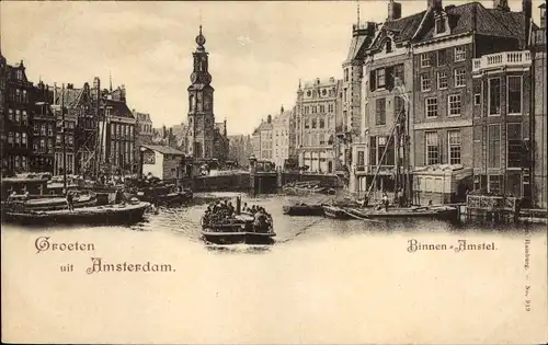 Ak Amsterdam Nordholland Niederlande, Binnen Amstel