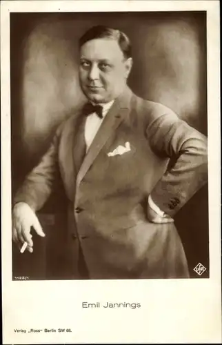 Ak Schauspieler Emil Jannings, Portrait, Zigarette