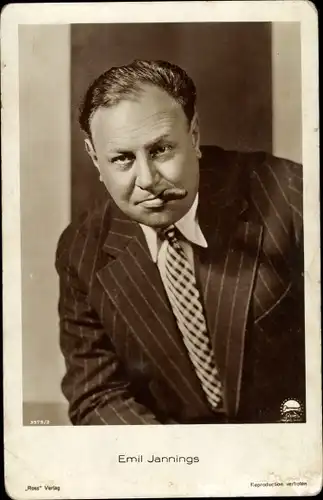 Ak Schauspieler Emil Jannings, Portrait, Zigarre