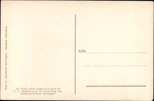 Ak Wieringermeer Hollands Kroon Nordholland Niederlande, Zuiderzee Works, Close van den Dijk