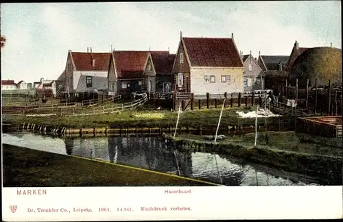 Ak Marken Nordholland Niederlande, Havenbuurt