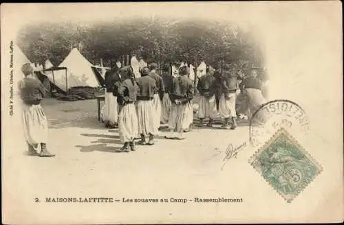 Ak Maisons Laffitte Yvelines, Die Zuaven im Camp, Versammlung