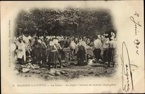 Ak Maisons Laffitte Yvelines, Le Camp, Au blanc, Champetre Badezimmer