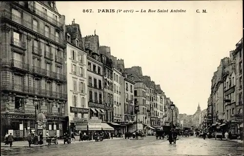Ak Paris IV., Rue Saint Antoine, Comptoir Nationale