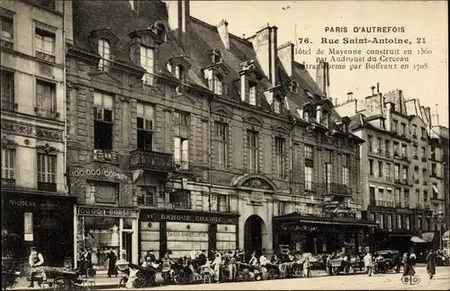 Ak Paris IV, Rue Saint-Antoine, Hotel de Mayenne