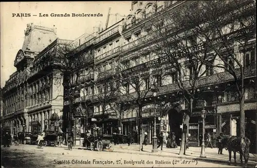 Ak Paris II. Arrondissement Bourse, Société Générale Francais 27, Boulevard des Italiens