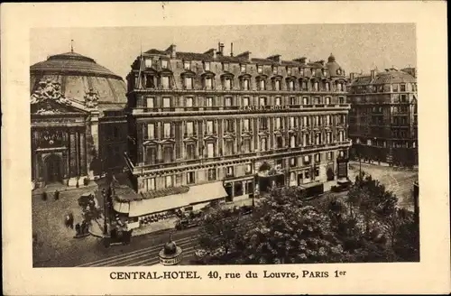 Ak Paris I., Central-Hotel, 40, Rue du Louvre
