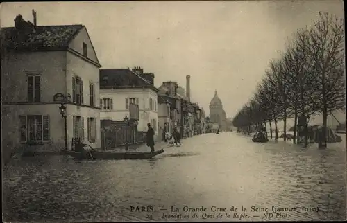 Postkarte Paris XII Reuilly, Quai de la Rapée, Die Seine-Überschwemmung von 1910