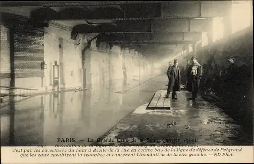 Ak Paris XX, Die große Seineflut, Januar 1910