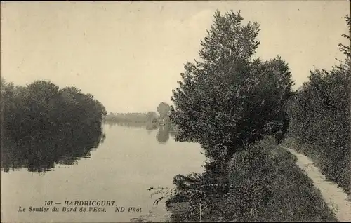 Ak Hardricourt Yvelines, The Waterfront Path