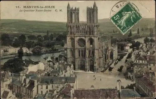 Ak Mantes la Jolie Yvelines, Bezirk Notre-Dame