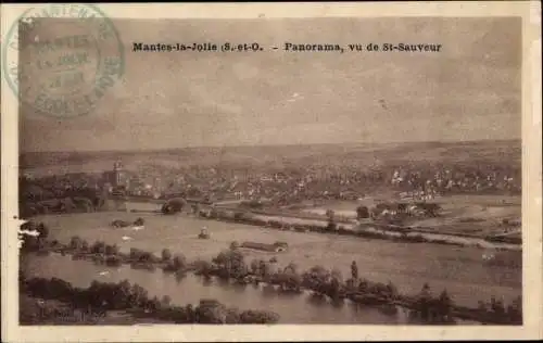 Ak Mantes la Jolie Yvelines, Panorama, von Saint-Sauveur aus gesehen