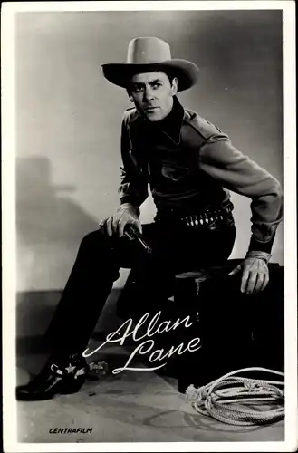 Ak Schauspieler Alan Lane als Cowboy, Revolver, Portrait