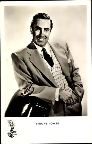 Ak Schauspieler Tyrone Power, Portrait, Anzug, Film Mit Leib und Seele