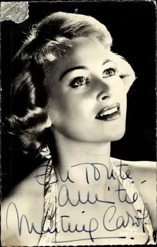 Ak Schauspielerin Martine Carol, Portrait, Autogramm