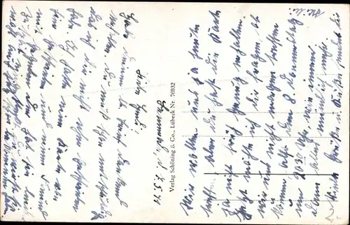 Ak Hansestadt Lübeck, Totalansicht, Marienkirche