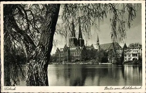 Ak Lübeck, Mühlenteich, Dom