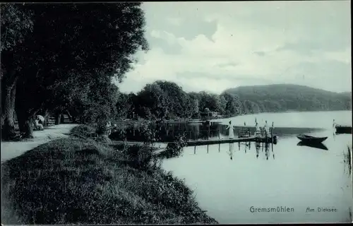 Ak Malente Gremsmühlen Ostholstein, Dieksee, Steg