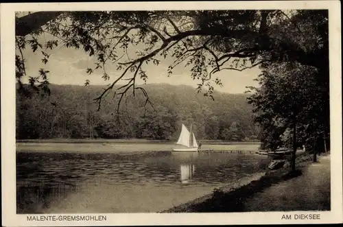 Ak Gremsmühlen Malente in Ostholstein, Dieksee, Segelboot