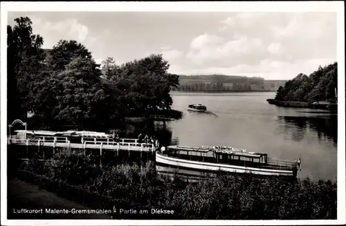 Ak Gremsmühlen Malente in Ostholstein, Dieksee, Schiff