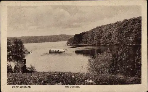 Ak Gremsmühlen Malente in Ostholstein, Dieksee, Boot