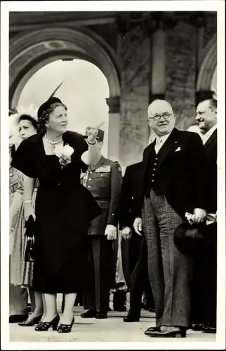 Ak Königin Juliana der Niederlande, Versailles, 1950, Präsident Vincent Auriol