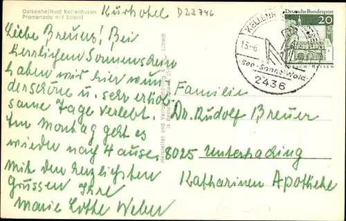 Ak Ostseebad Kellenhusen in Holstein, Promenade, Strand, Strandkörbe, Passanten