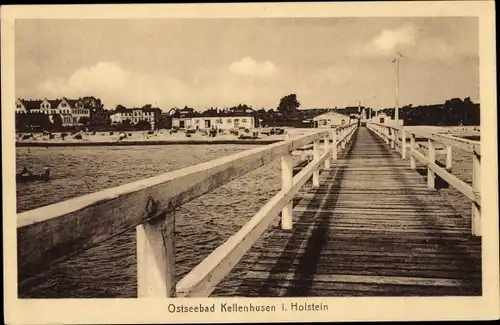 Ak Ostseebad Kellenhusen in Holstein, Seebrücke, Strand