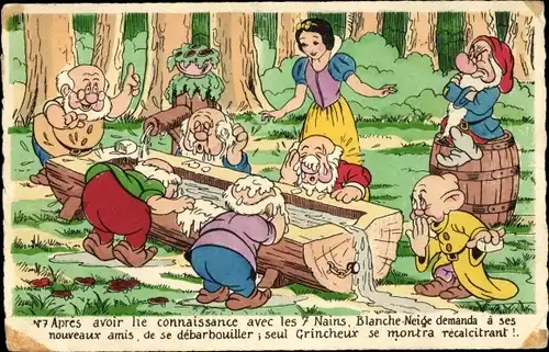 Künstler Ak Disney, Schneewittchen und die 7 Zwerge
