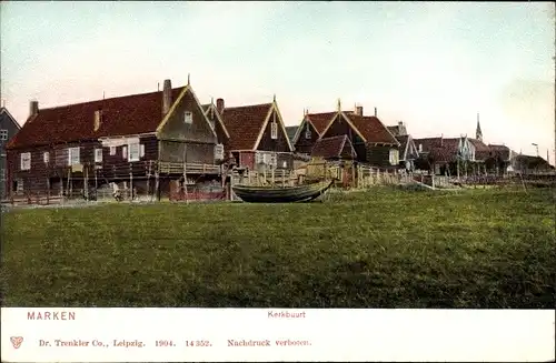 Ak Kerkbuurt Marken Waterland Nordholland Niederlande, Siedlung, Boot