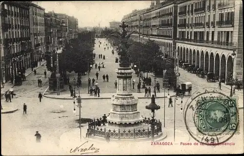 Ak Zaragoza Zaragoza Aragón, Paseo de la Independencia