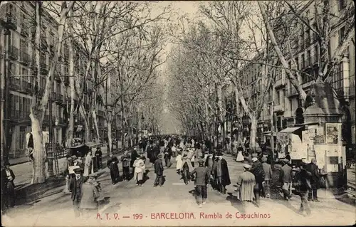 AK Barcelona Katalonien Spanien, Rambla de Capuchinos