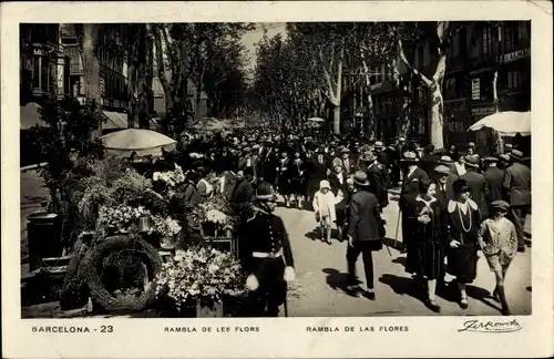 AK Barcelona Katalonien Spanien, Rambla de las Flores