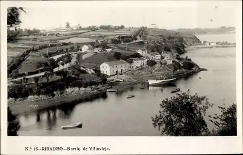 Ak Ribadeo Galizien Spanien, Villavieja-Viertel