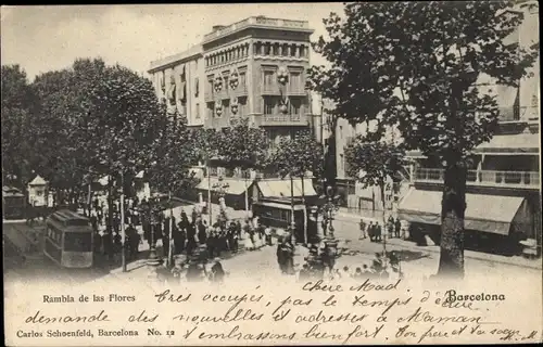 Ak Barcelona Katalonien Spanien, Rambla de las Flores