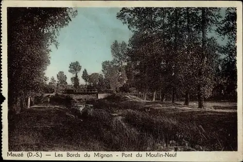 Ak Mauzé auf dem Mignon Deux Sèvres, The Edges of the Mignon, Pont du Moulin-Neuf
