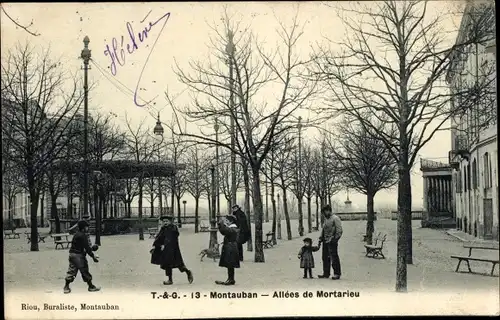 Ak Montauban Tarn et Garonne, Allees de Mortarieu