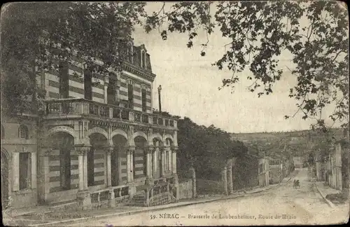 Ak Nérac Lot et Garonne, Brauerei, Route de Mezin