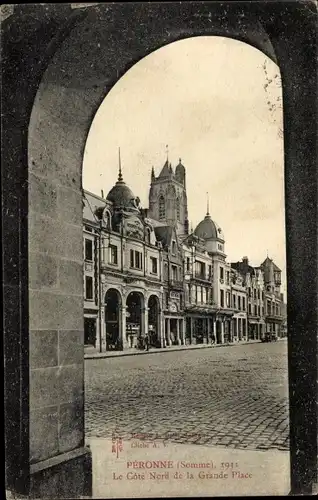 Ak Péronne Somme, Grande Place, Nordküste