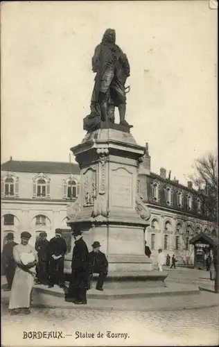 Postkarte Bordeaux Gironde, Statue von Tourny