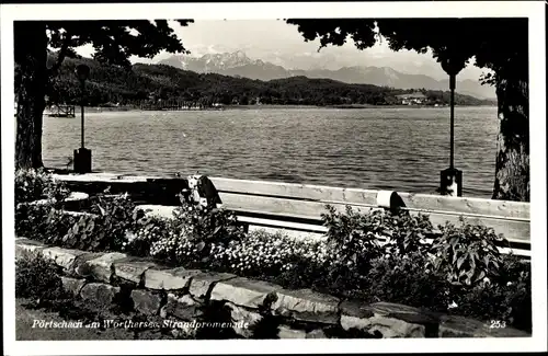 Ak Pörtschach am Wörther See Kärnten, Strandpromenade