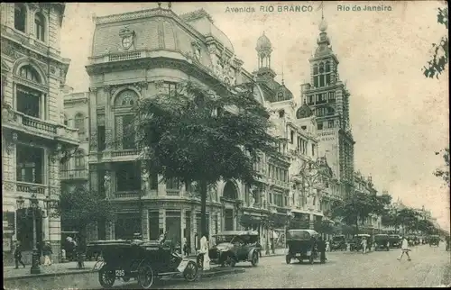 Ak Rio de Janeiro Brasilien, Avenida Rio Branco