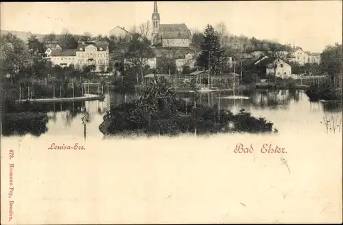 Ak Bad Elster im Vogtland, Louisa-See, Kirche