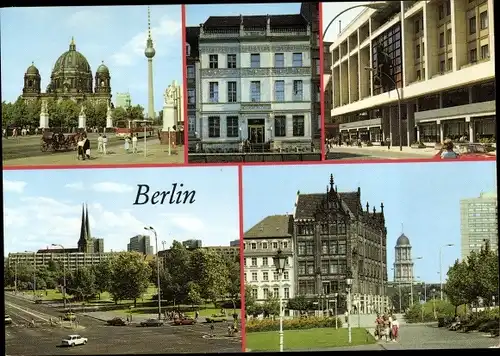 Ak Berlin Mitte, Marx-Engels-Brücke, Dom, Fernsehturm, Haus der sowjetischen Kultur und Wissenschaft