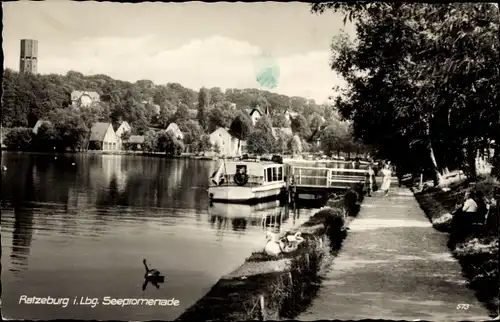 Ak Ratzeburg i. Lauenburg, Seepromenade, Boot